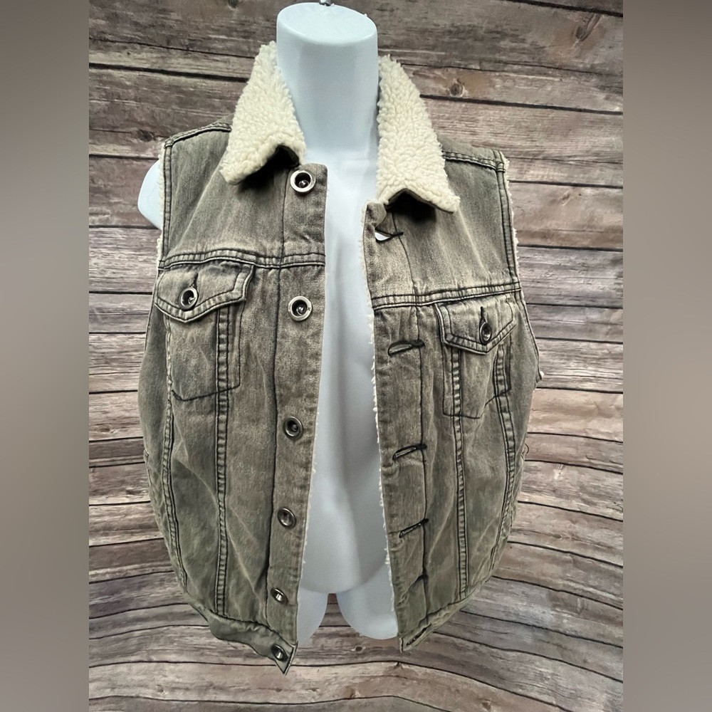 Hurley Denim and Fur lined vest